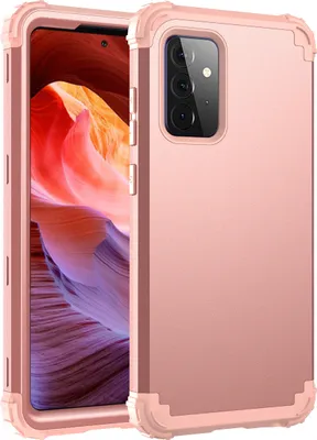 Image de Etui pour Samsung Galaxy A72 4G/5G Hybride 3in1 PC et TPU résistant aux chocs, étui durable Rose gold