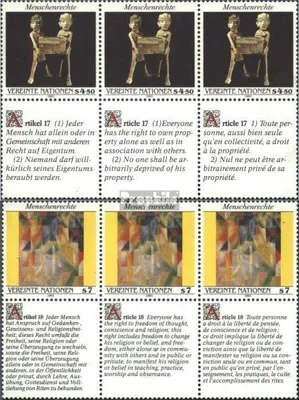 Produktbild von Briefmarken UNO - Wien 1991 Mi 123-124 Sechserblocks (kompl.Ausg.) postfrisch Menschenrechte
