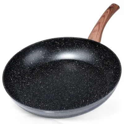 Zdjęcie produktu dla Patelnia granitowa - patelnia do smażenia - 32 cm - aluminium - do użytku na kuchenkach gazowych i indukcyjnych - czarna