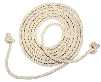 Produktbild von Best Sporting Springseil aus Baumwolle und Jute I 100% Naturprodukt I  I Ohne Griffe I Länge 280 cm I Farbe weiß I Eignet sich für Vereins-, Schul- und Freizeitsport