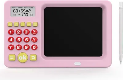 Produktbild von Kinder LernTablet - 2-in-1 Schreibtafel & Rechentrainer - Mathe & Malen Spielzeug für Mädchen und Jungen (Rosa)