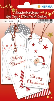 Produktbild von Geschenkanhänger Weihnachten Xmas 8x4cm VE=5x6 Stück