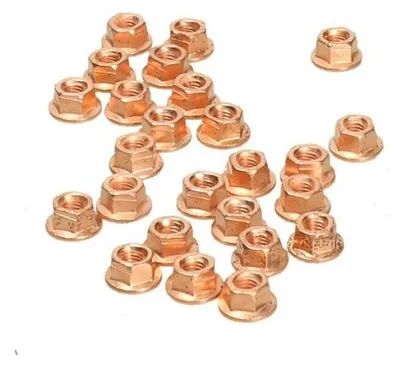 Produktbild von 25 Kupfermuttern M6 x 1,0 Krümmer Bund SW 10 Cu-Mutter Auspuff Selbstsichernd