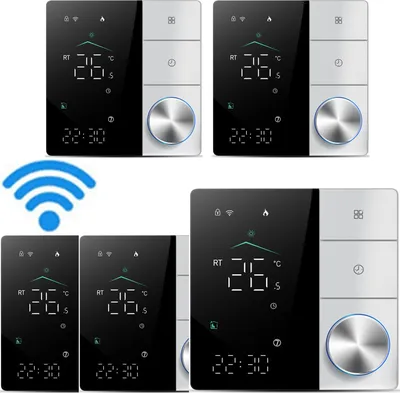 Produktbild von 5x Digital WiFi Thermostat Smart Raumthermostat fuer elektrische Fussbodenheizung mit AI Smart Learning-APP, LED-Touchscreen,Programmierbare Thermostat