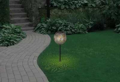 Produktbild von GLOBO Solarleuchte Garten Kugel Metall Silber Solarlampe Außen Leuchte Solar 33632