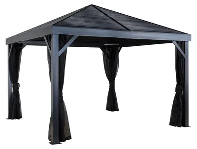 Produktbild von Sojag South Beach 1212 Metall Gartenpavillon mit Moskitonetz 4x4 m