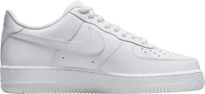 A white Nike Air Force 1 '07 sneaker is shown against a white background.