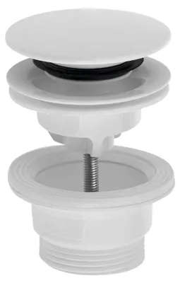 Obrázok produktu pre Odpadová súprava pre umývadlá 5/4", click-clack, veľká zátka, 4-45 mm, ABS/biela