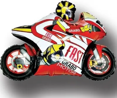 Motorrad-Ballon, rot, 39 Zoll, Folie, Supershape