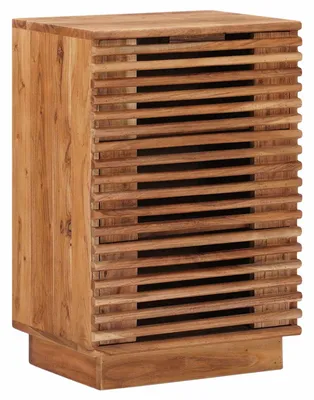 Image de Table de chevet faite main Marron Teck 40 x 30 x 60 cm
