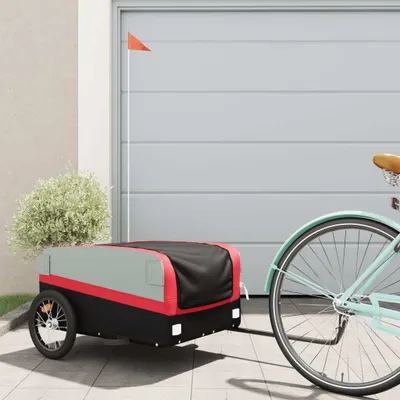 Produktbild von vidaXL Príves na bicykel čierno-červený 45 kg železa
