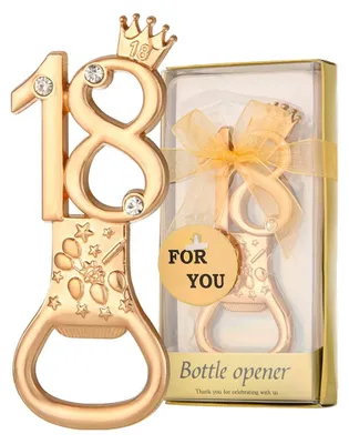 Goldener Flaschenöffner zum 18. Geburtstag, 1 Stück