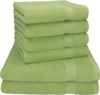 Produktbild von Betz 6-tlg. Handtuch-Set PREMIUM - 2 Liegetücher 4 Handtücher 100% Baumwolle  Farbe: avocadogrün
