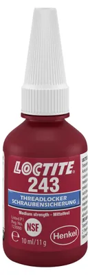 Produktbild von LOCTITE Schraubensicherung 243, Schraubenkleber für die Sicherung von Schrauben, mittelfestes Schraubensicherungsmittel für Metallgewinde, Flüssigkleber für z. B. Pumpen, 1x10ml