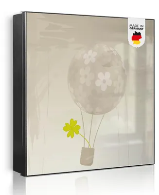 Produktbild von banjado Schlüsselkasten aus Metall, 30x30cm groß mit 32 Haken, als Magnettafel nutzbar, Korpus schwarz, Anschlag rechts, Flüchtiges Glück [SKG1 11248]