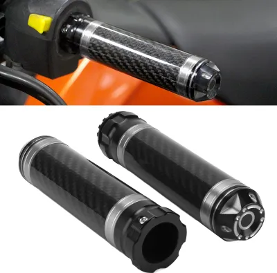 Produktbild von 2PCS Motorrad-Lenkergriffabdeckung aus Kohlefaser, korrosionsbeständig, wasserdicht, universell für 7/8-Zoll-Lenker
