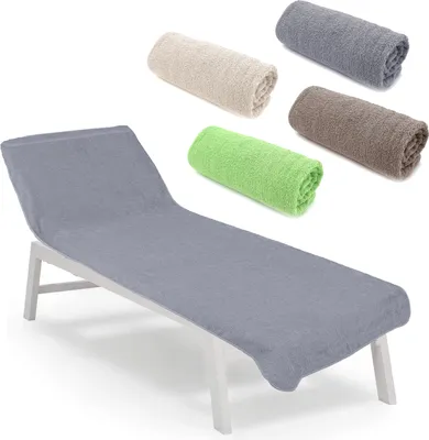 Produktbild von heimtexland ® Liegestuhlauflage Frottier Schonbezug Liege Strand Schwimmbad Sauna Hygiene Handtuch Frottee 75 x 200 cm Typ772 Grau