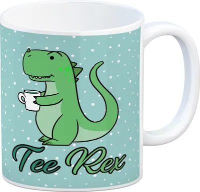 Produktbild von Tee Rex Kaffeebecher mit lustigem T-Rex Dino Tasse Kaffeetasse Becher mug Büro