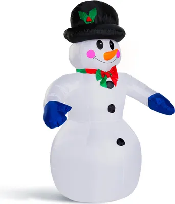 Image de MONZANA® Bonhomme de neige gonflable 240 cm XXL décoration lumineuse Noël matériel fixation extérieur personnage figurine Noël fête autogonflant