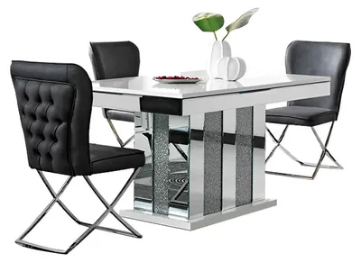 Produktbild von Esszimmermöbel Essgruppe Esszimmertisch Essecke Stühle 5tlg Grau Set