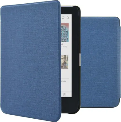 Immagine prodotto di imoshion Canvas Sleepcover flip cover per Kobo Clara Colour / Clara BW / Tolino Shine 5 / Shine Color - Blu scuro