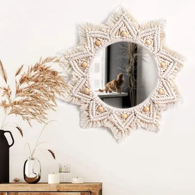 Image de Solidchoice - Tapis en macramé fait à la main, idéal pour la décoration