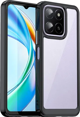 Produktbild von Schutzhülle für Honor X6B Klar Rückseite Stoßfeste TPU Silikon Bumper Hülle Schwarz