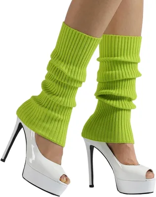Productafbeelding van Gebreide beenwarmers - Dames beenmode - Mode accessoire - Zachte kunstbont - One size - Zwart