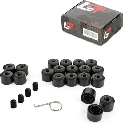 Produktbild von 20x Radschraubenkappen diebstahlhemmend 17 mm schwarz für VW SEAT SKODA