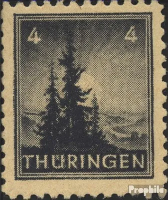 Produktbild von Briefmarken Sowjetische Zone (All.Bes.) 1945 Mi 93A Y z1,  steigende Papierstreifung postfrisch Thüringen