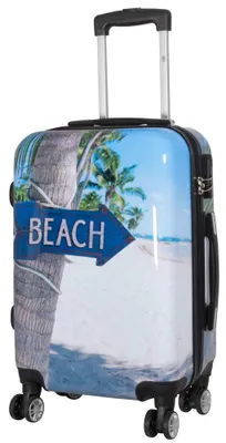Produktbild von Polycarbonat Kleiner Handgepäck Reisekoffer Beach 55 cm Motivkoffer