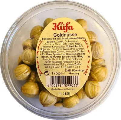 Obrázek produktu pro Küfa Goldnüsse karamelové bonbony s čokoládovou náplní 175g