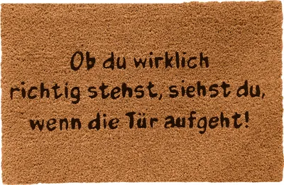 Image de Tapis d'entrée Relaxdays en fibre de coco, avec inscription, 60 x 40 cm, pour l'intérieur et l'extérieur, antidérapant, naturel/noir