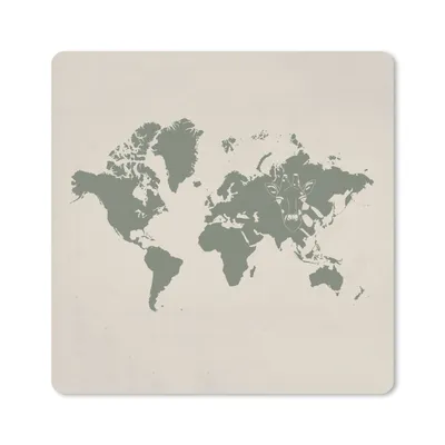 Produktbild von MuchoWow® Mauspad Mousepad Weltkarte - Giraffe - Grau 30x30 cm - Mousepads - Maus Mat - Pad - Mausunterlage - Gaming