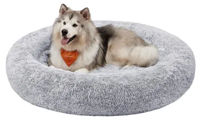 Immagine prodotto di Cuccia per cani Feandrea, morbida, lavabile, con pelo lungo, diametro 140 cm
