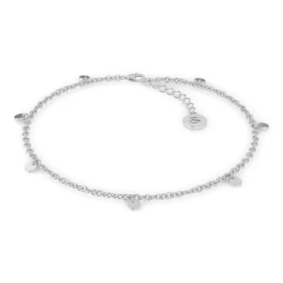 Immagine prodotto di SERASAR | Cavigliera in argento [Moneta] con argento e oro bianco | Colore: Argento | Lunghezza: 28 cm