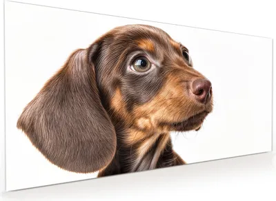 Produktbild von Küchenrückwand Spritzschutz Glas mit Motiv Niedlicher Hund 40 x 40 cm