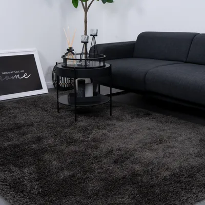 Produktbild von CONSILIO CONCEPT 120 x 170 Teppich Wohnzimmer Anthrazit Mona Hochflor Shaggy langflorig handmade modern handgefertigt