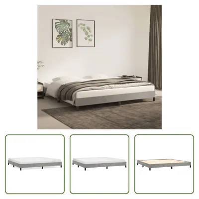 Produktbild von The Living Store Bettgestell Hellgrau 200x200 cm Samt