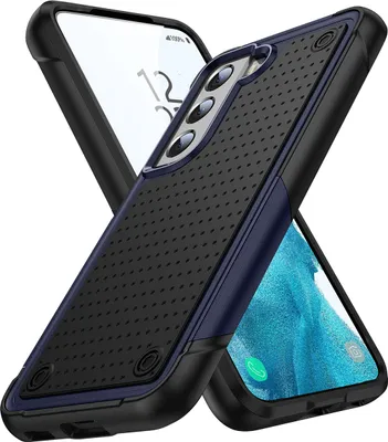 Produktbild von Für Samsung Galaxy S22 5G Hülle Militärqualität Stoßfest Hybrid 2 in 1 Hart PC Weich TPU Handyhülle Blau Schwarz