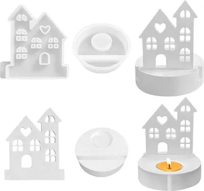 Produktbild von Famanu Silikonform Haus - 3D Gießformen für Kerzen, Seife und Bastelarbeiten