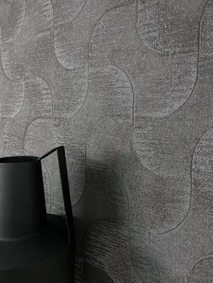 Produktbild von NEWROOM Tapete Anthrazit Vliestapete Muster - Mustertapete Glamour Dunkelgrau Metallic Struktur Glanz Retromuster Modern Glanztapete