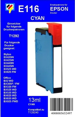 Produktbild von T1292 -cyan - Dr. Inkjet Ersatzdruckerpatrone mit 13 ml Inhalt