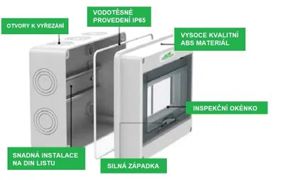 Obrázek produktu pro Elektroinstalační rozvaděč Adelid APV-RH-08, 1x8M IP65, IK08