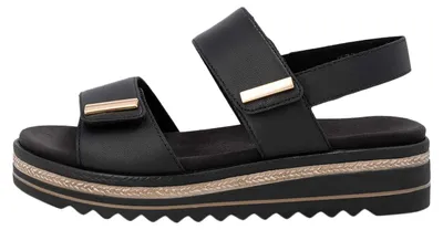 Produktbild von Remonte Damen Sandale elegant mit glänzenden Akzenten am Klettverschluss D0Q59, Größe:39 EU, Farbe:Schwarz
