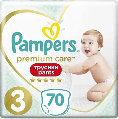 Obrázek produktu pro PAMPERS Premium Care Pants Kalhotky plenkov jednorzov 3 (6-11 kg) 70 ks