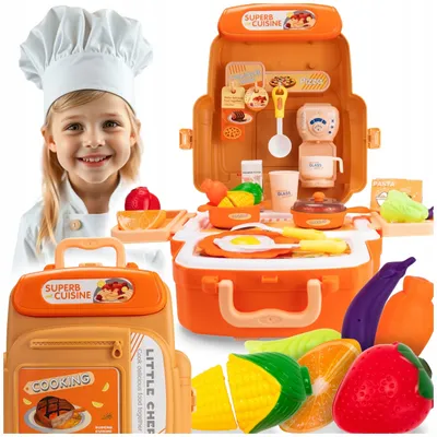 Produktbild von Kinderküche im Koffer | 31-teiliges Koch- und Spielset | Tragbare Spielküche für kleine Köche