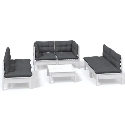 Immagine prodotto di vidaXL Set da salotto da giardino 7 pezzi con cuscini in legno di pino massiccio
