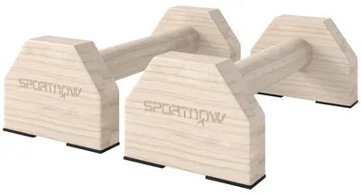 Obrázok produktu pre SPORTNOW Sada dvoch rúk na kliky, protišmykové, drevené, prírodné