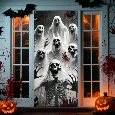 Produktbild von Halloween-Türdekoration, Türbanner 90 x 200 cm für den Außenbereich